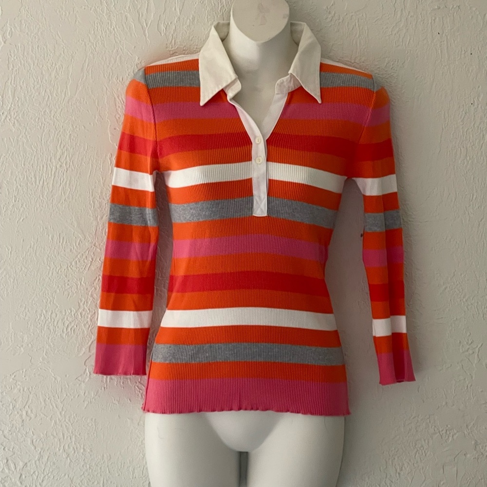 Benetton Long Sleeve Knit Top. Like New Condition. Made in Italy Sz XS